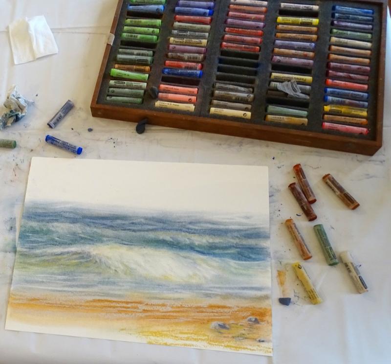 Realistische Landschaftsmalerei in Pastell